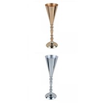 2Pcs 크롬 럭셔리 꽃병 웨딩 테이블 장식 파티 철 홈, 실버+골든