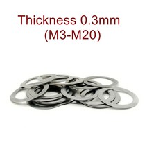 두께 0.3mm 스테인레스 스틸 평 와셔 초박형 개스킷 고정밀 조정 개스킷 m3-m25 얇은 심 sus304, 8x14x0.3 (50Pcs)