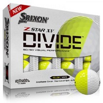 스릭슨 제트스타 Z-Star XV 디바이드 골프공, 1- 4, 12-Ball Pack, White/Yellow