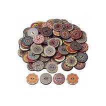 오키도키 원형 나무 패턴 단추, 1.5cm 패턴 단추, 1개
