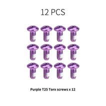 12 다채로운 Mtb 디스크 브레이크 로터 볼트 세트 자전거 부품 Torx T25 산악 고정 나사, 02 Purple