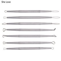 도예도구 도자기도예도구 세라믹도예도구Chzimade-스테인레스 스틸 알루미늄 폴리머 클레이 도구 7 개 도, 한개옵션0