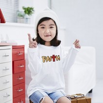 국내산 순면 30수 반전 투톤 스팽글 아트 티셔츠 긴팔 믿음FAITH(10컬러)