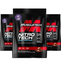 머슬테크 니트로 테크 웨이 프로틴 밀크 초콜릿, 3개, 4.54kg