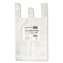 롯데이라이프 비닐봉투 백색, 30L, 1개