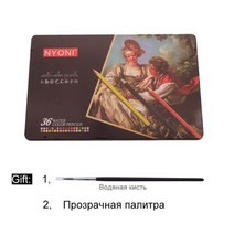 애니메이션 색연필 연필색연필 nyoni 244872120 전문 오일 나무 수채화 연필 드로잉 연필 세트 학교 미술 용품을위한 철 상자, 36가지 수채화