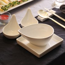 집들이 손님맞이 홈파티 기본세트2 *낱개구매가능* 모던스퀘어 접시 물방울 그릇 아기국자 소스볼 구성, 모던스퀘어 접시 1개