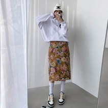 러블리감성 벚꽃 플라워 롱 스커트 치마