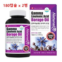 감마리놀렌산 보라지오일 180캡슐 6개월분 x 2병 HDL LDL 콜레스테롤 낮추는 혈행개선 영양제 불포화지방산 보라지유월경 활성기 40대 50대 엄마 아빠 생일선물, 1000mgX180캡슐