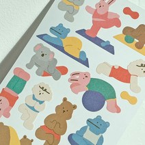 마이버디 다이어리 문구용 동물캐릭터 꾸밈 모조지스티커세트