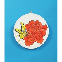 문화가게 원형 자작나무 민화도안 액자만들기, 10번 수국