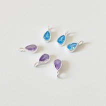 [DP3-039] 실버 부자재 큐빅 물방울 펜던트 목걸이만들기 DIY 재료 silver 925