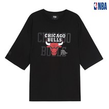 NBA NBA 엔비에이 빠른배송 팀로고 레터링 프린트 티셔츠(JET블랙) N202TS102P 부천
