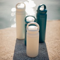[미듬] 제이넷 파우더 코팅 손잡이 이중 진공 스텐 텀블러 350ml/500ml, 500ml, 청록