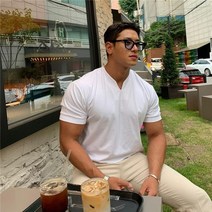 바람막이 재킷 남자자켓 골프웨어 men new arrival v neck short sleeve men t shirt slim fit t-shirt men skinny m-3x