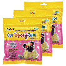 아모스 5000 탱탱아이클레이 파우치 110g, 형광핑크, 3개
