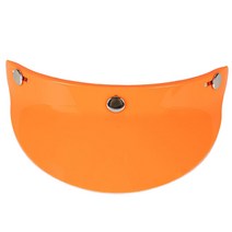 Ursmart 대부분의 오픈 페이스 하프 페이스 또는 빈티지 헬멧 15cm x 5cm에 대한 빈티지 3-스냅 오토바이 헬멧 바이저 피크, 15cm x 5cm, PC, 주황색