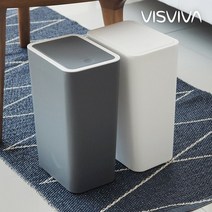 톡 원터치 사각 휴지통 화장실 쓰레기통9L 2P, 2개, 화이트+화이트