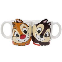 디즈니 머그컵 일본 칩 앤 데일 다람쥐 페어 2개 세트 커플용 270ml, 상품