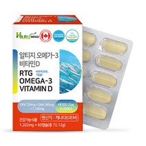 하루미소 엔초비 알티지 장용성 오메가3 비타민D3 60캡슐 멸치 정제어유 DHA 영양제