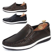 앵난이네 남성 소가죽 주름 스티치 슬립로퍼 컴포트화