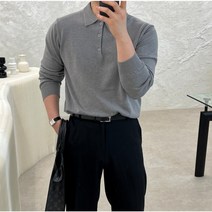 남자 부드러운 단추 니트 봄 가을 긴팔티셔츠 7Color