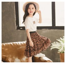 [당일발송] 주니어 화이트티레오파드쉬폰치마투피스 초등학생투피스 쉬폰치마투피스 주니어바캉스룩 여름치마세트
