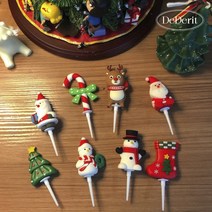 데데리트 귀여운 크리스마스 연말 파티 산타 루돌프 트리 눈사람 케이크 데코픽 토퍼 장식, 10.산타 레터링