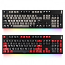 COX 게이트론 전면 RGB BAR 투톤 이중사출 기계식 유선 키보드 청축   키캡 리무버 세트, CK104, 블랙   그레이