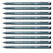 스테들러 피그먼트 라이너 308 잉크펜 1.0mm, 블랙, 10개입