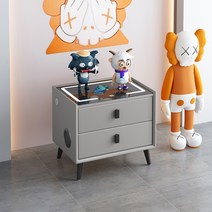 스마트 무선충전 불루투스 사이드 테이블 심플 모던, 35X40X46cm, 그레이.색상삼색조명+무선충전+USB+블투