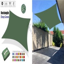 폴리에스테르 직사각형 햇빛 차단용 천막 5m x 5m 6m x 6m 야외 파티오 정원 뒤뜰 잔디 수영장용, Deep Green+6mx6m