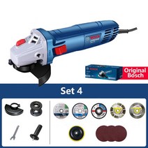 공구 날 보쉬-GWS 700 전동 앵글 그라인더 연마 기계 목재/금속 절단 공구 710W 100mm 다기능, Set 4, EU