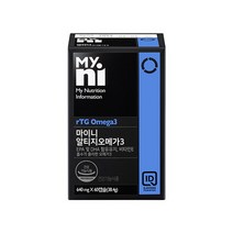 일동제약 마이니 오메가3 RTG EPA DHA 비타민E 혈중중성지질개선 혈행개선 기억력개선 에 도움을 줄 수 있음 식약처 기능성인정 미국산, 1개, 60캡슐