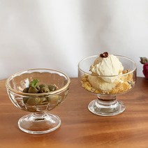 2type 골드 유리 아이스크림 볼 그릭 요거트 요플레 그릇 디저트 아포카토 잔, B]심플