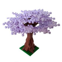 중국 호환 레고 블럭 시티 로드 스트리트 베이스 플레이트 스트레이트 크로스로드 커브 T-접합 블록 어린이 건설용 선물, light purple tree1