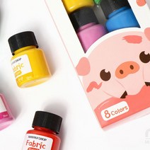[오피스스쿨] 민화 패브릭 물감 8색세트 / DIY 섬유용 페인트, 민화 패브릭물감 8색세트