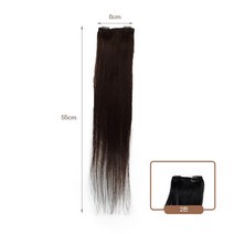 고급인모 붙임머리 똑딱이 부분가발 피스 55cm 2핀 1피스, 2핀x1pcs, 위로향하게, #60(특수컬러)