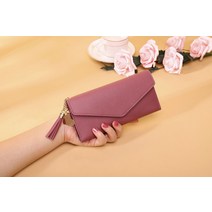 여성용 장지갑 슬림 인조가죽 장지갑