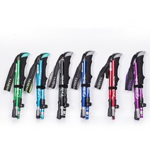 알루미늄 접이식 초경량 5단 등산 스틱 2P, 블랙, 2개