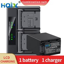 카메라 충전 보조 배터리 호환 HQIX HXR-NX80 NP-FV100 듀얼 소니 FDR-AX30 AXP35 AX40 AX45 AX100E AX700 PXW-Z90 DEV-50 3, [02] 1 Battery 1 Charger, 2.1 Battery 1 Charger
