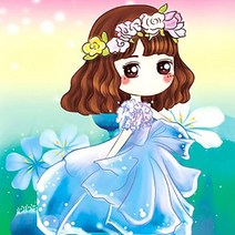 러블리 걸 D (패브릭) 보석십자수 액자세트 20x20인물보석십자수 일러스트보석십자수 어린이보석십자수 패브릭보석십자수 패브릭형보석십자수 케이엠엘리 다이아, 본상품, 본상품, 본상품