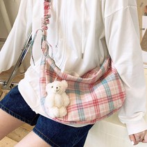 홍대언니 체크 반달 캐주얼 크로스백 가방 GCHCC