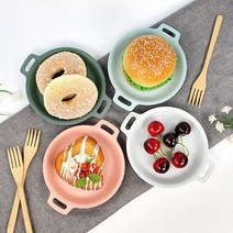 에스케이리빙 플레이팅 디저트 접시 대 소 4p set, 라이트그레이, 4개