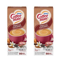 네슬레 커피메이트 Nestle Coffee-mate Coffee Creamer Vanilla Caramel 커피 메이트 바닐라 카라멜 11ml 50개입 2팩, 1팩, 1g