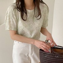 어썸메이드 여성용 데이지 꽃무늬 패턴 여성스러운 티셔츠 블라우스
