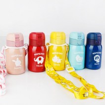 홈애니 SUS304 보온보냉 원터치 미니 텀블러 보온병 + 스트랩, 200ml, 네이비 사자