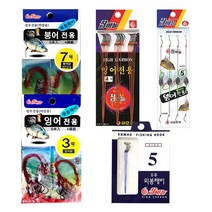 민물 붕어 잉어 향어 장어 메기 낚시 바늘 전자찌 떡밥 받침대 글루텐 묶음 채비 구더기, 02.KF-313잉어6본4개 5호
