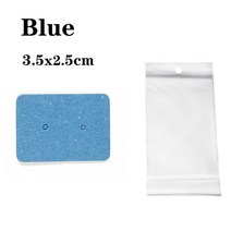 귀걸이 카드 50 개 가방 고양이 쥬얼리 디스플레이 포장 골판지 귀 스터드 태그 DIY, [07] 3.5x2.5cm Blue, [01] 50pcs Card 50pcs Bag