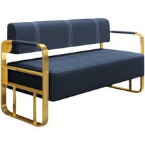 소파 대기 의자 미용실 네일 휴게소 의자, 파란색 소파 4인용 길이 1.8m 폭 55cm